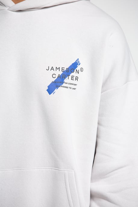 Off-White 'Est' Cotton Blend Oversized Hoodie with Kangaroo Pocket