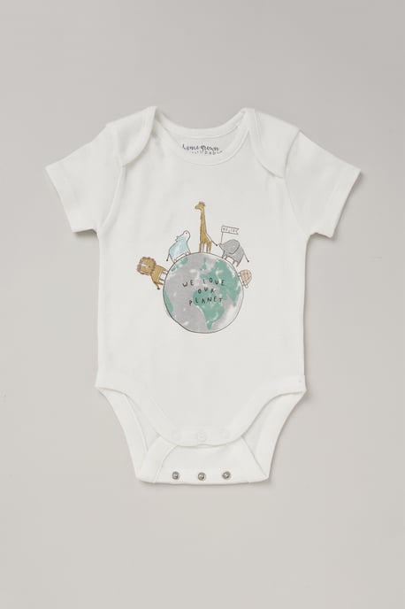 We Love Our Planet Print 3-Pack Bodysuits