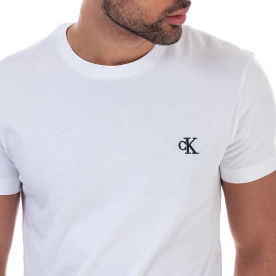 Men's Calvin Klein Essential Slim Organic Cotton T-Shirt in White - Image 6