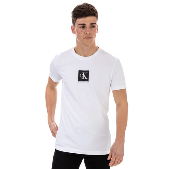 Calvin Klein slimfit T-shirt van biologisch katoen met logo voor heren, wit - Image 1