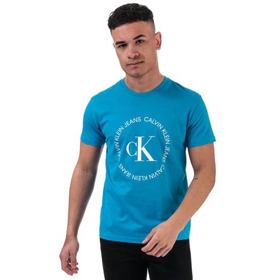 Men's Calvin Klein Round Logo T-Shirt in Blue - Image 1