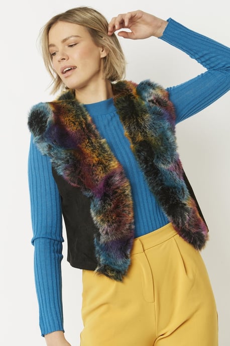 Luxury Faux Fur Suede Gilet
