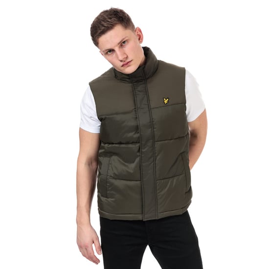 Men's Lyle And Scott Wadded Gilet in Green