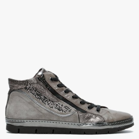 Khrio Leather & Suede Embellished High Top Trainers