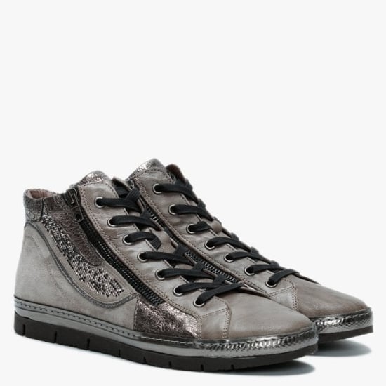 Khrio Leather & Suede Embellished High Top Trainers