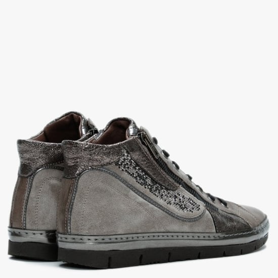 Khrio Leather & Suede Embellished High Top Trainers