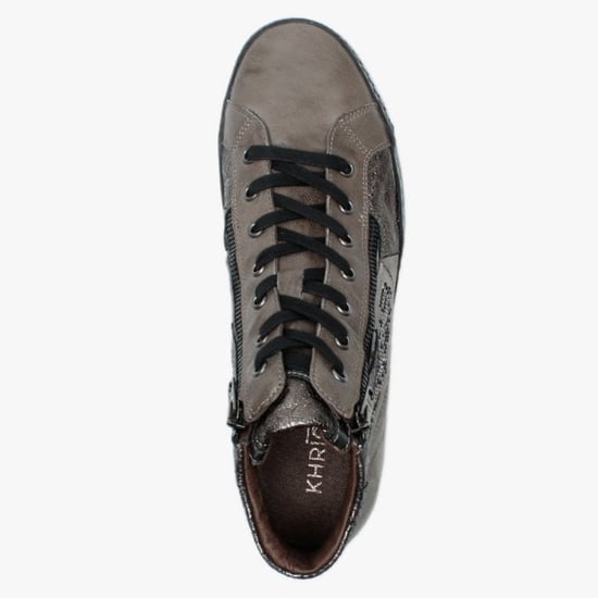 Khrio Leather & Suede Embellished High Top Trainers