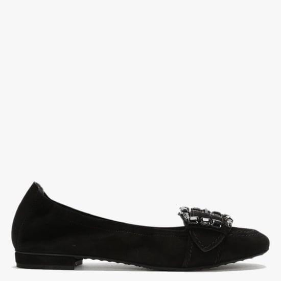 Kennel & Schmenger Malu Suede Embellished Buckle Ballet Pumps