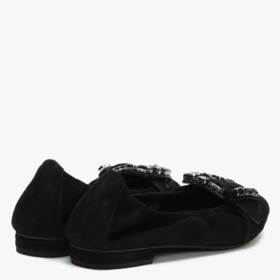 Kennel & Schmenger Malu Suede Embellished Buckle Ballet Pumps
