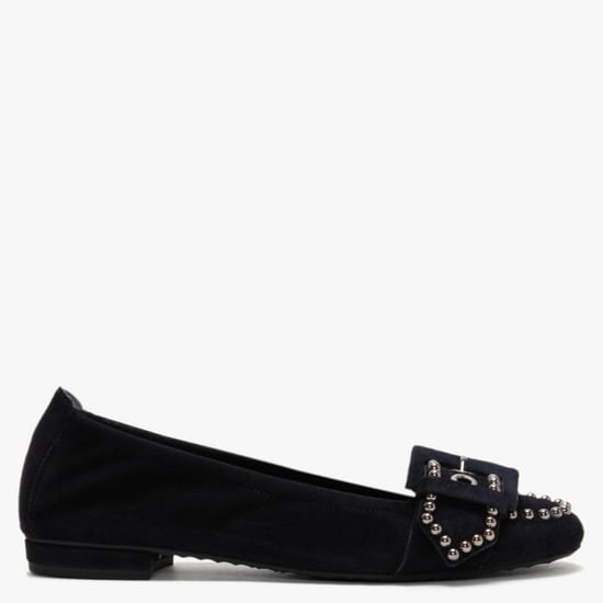 Kennel & Schmenger Malu Suede Studded Buckle Ballet Pumps