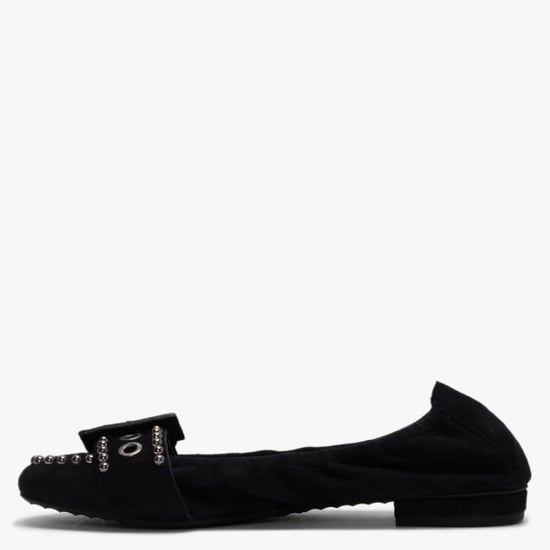 Kennel & Schmenger Malu Suede Studded Buckle Ballet Pumps