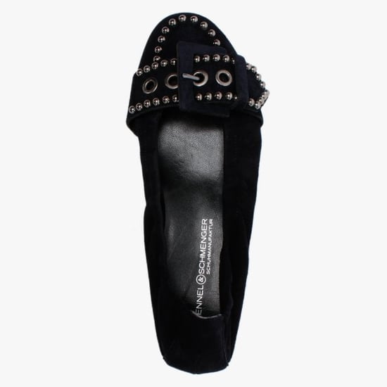 Kennel & Schmenger Malu Suede Studded Buckle Ballet Pumps