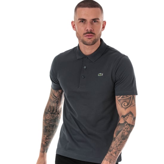 Men's Lacoste Regular Fit Tennis Lightweight Polo Shirt in Charcoal - Image 4