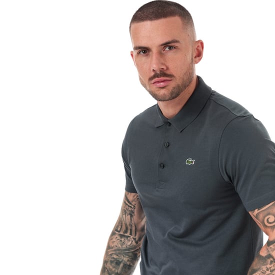Men's Lacoste Regular Fit Tennis Lightweight Polo Shirt in Charcoal - Image 5