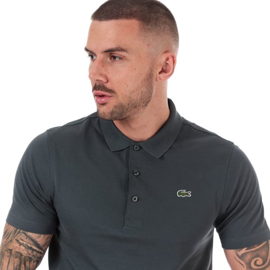Men's Lacoste Regular Fit Tennis Lightweight Polo Shirt in Charcoal - Image 6