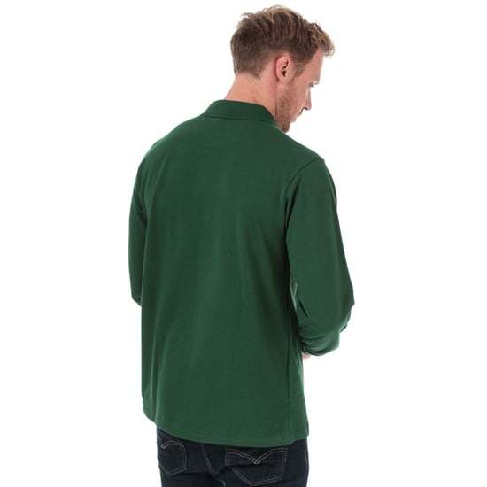 Men's Lacoste Classic Fit Long Sleeve Polo Shirt in Green - Image 2