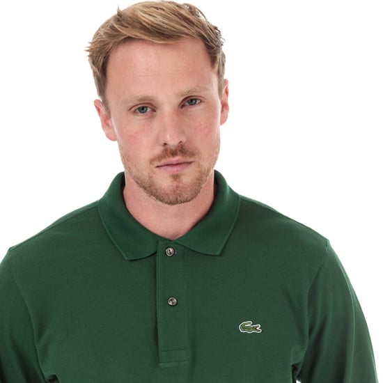 Men's Lacoste Classic Fit Long Sleeve Polo Shirt in Green - Image 4