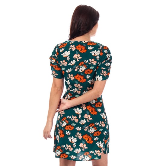 Women's Brave Soul Floral Tea Dress in Green