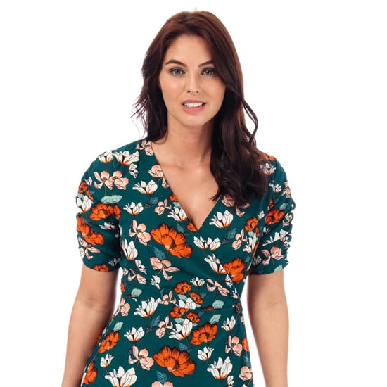 Women's Brave Soul Floral Tea Dress in Green
