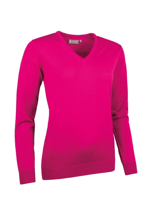 Hot Pink V Neck Jumper