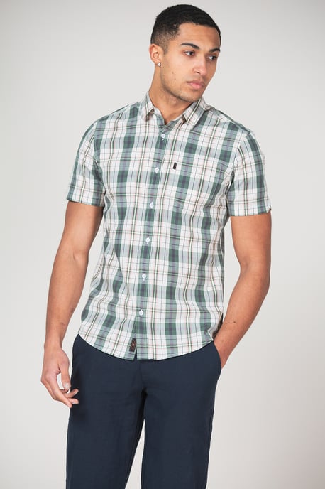 Multicolour Cotton Short Sleeve Button-Up Checked Shirt