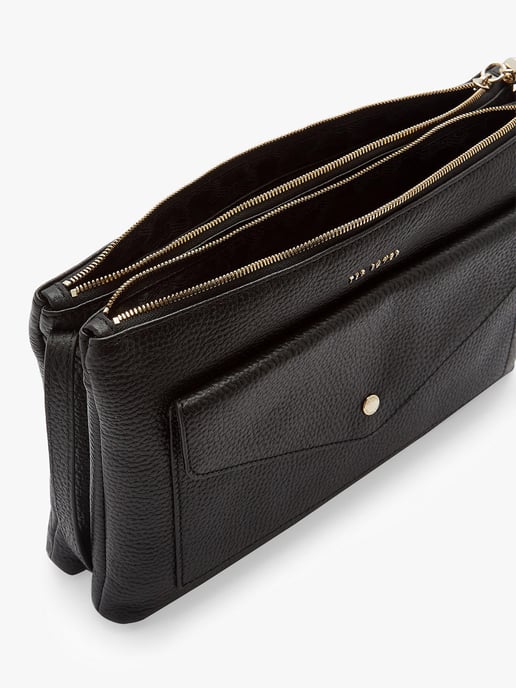 Ted Baker Marllie Tassel Leather Large Cross Body Bag in Black