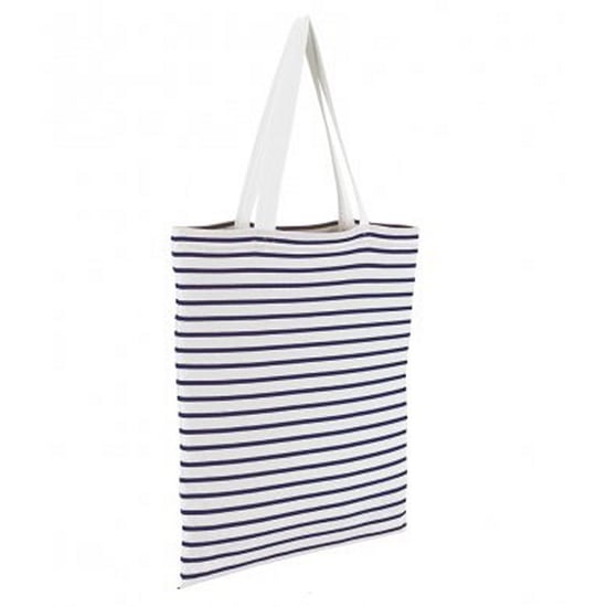 SOLS Luna Striped Shopper Bag (White/Navy)