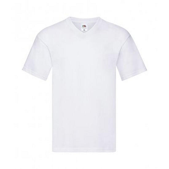 Fruit Of The Loom Heren Originele V-hals T-shirt (Wit) - Image 1