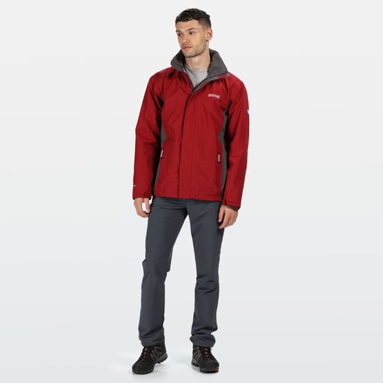 Regatta Great Outdoors Mens Jessup Waterproof Jacket (Delhi Red/Magnet Grey) - Image 3