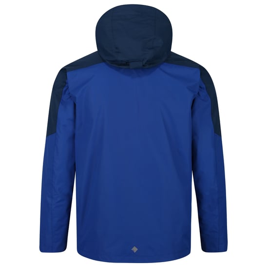 Regatta Mens Calderdale III Waterproof Jacket With Concealed Hood (Nautical Blue/Dark Denim) - Image 2