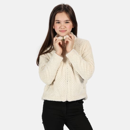 Regatta Childrens/Kids Kessie Half Zip Fleece Top (Light Vanilla)