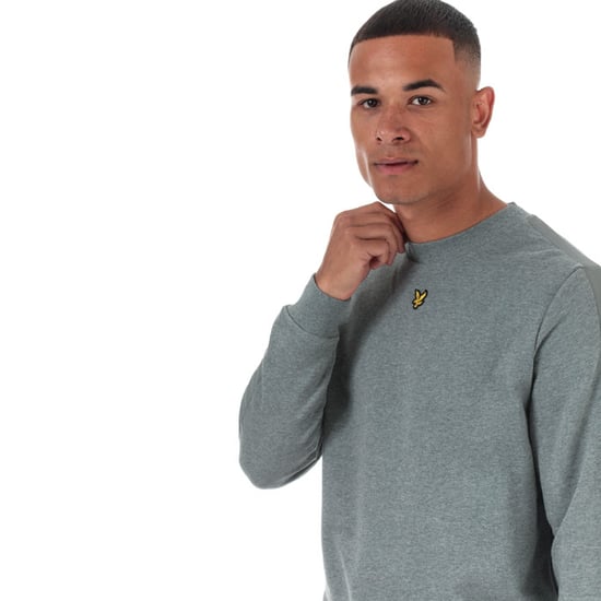 Men's Lyle And Scott Fabric Mix Crew Neck Sweatshirt in Grey Marl - Image 5