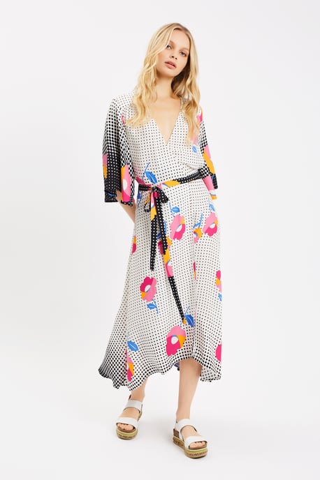 Mary Mary Floral Maxi Wrap Dress in Multi