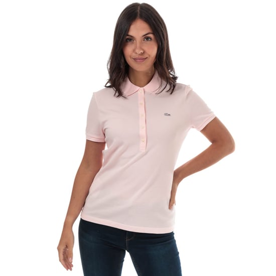 Women's Lacoste Slim Fit Stretch Cotton Pique Polo Shirt in Pink