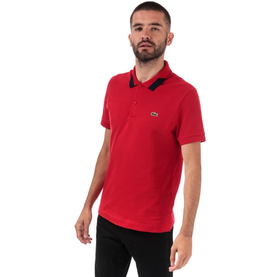 Men's Lacoste Regular Fit Stretch Pima Piqué Polo Shirt in Red