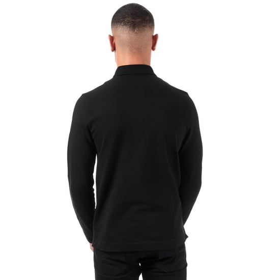 Men's Lacoste Regular Fit Paris Long Sleeve Polo in Black - Image 2