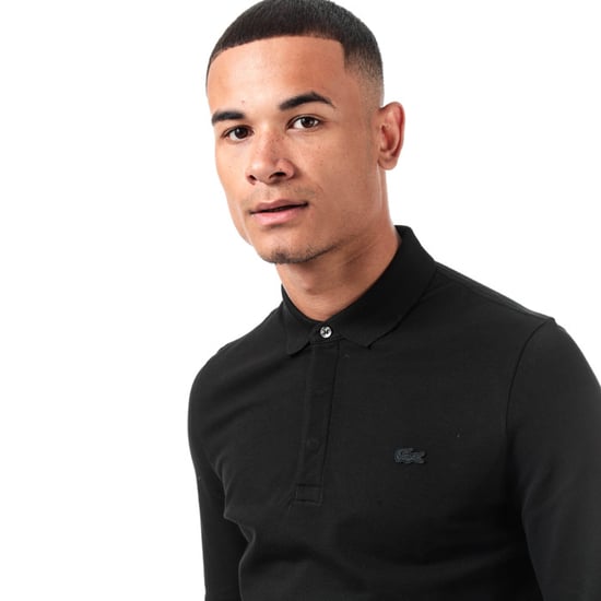 Men's Lacoste Regular Fit Paris Long Sleeve Polo in Black - Image 5