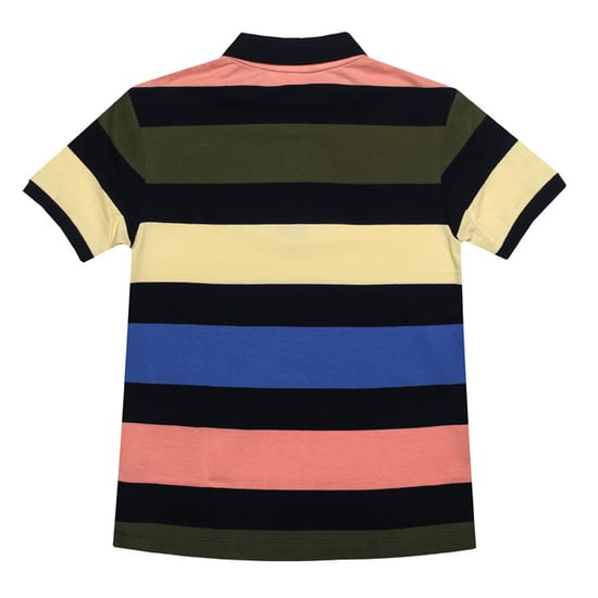 Boy's Lacoste Infant Striped Polo Shirt in Navy - Image 2