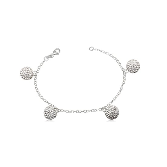 White Crystal Beads Bracelet and 925 Silver - Image 1