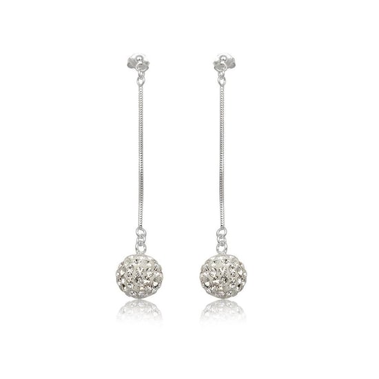 White Crystal dangling Earrings and 925 Silver