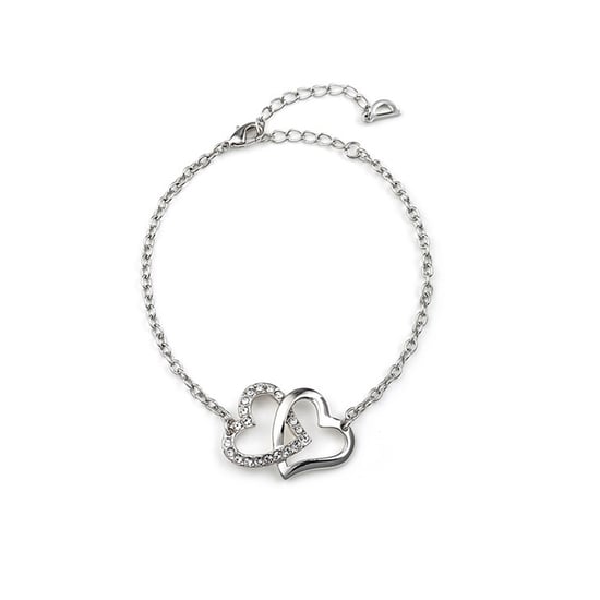 Swarovski - Double Heart Bracelet made with a white Crystal from Swarovski