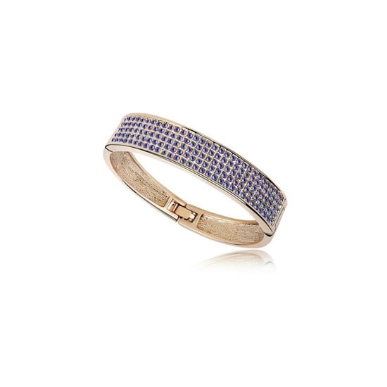 Swarovski - Bangle Bracelet made with a Purple Crystal from Swarovski and Yellow Gold plated
