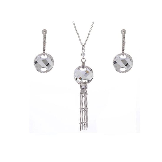Swarovski - Silver Swarovski Crystal Elements Necklace and Earrings Set