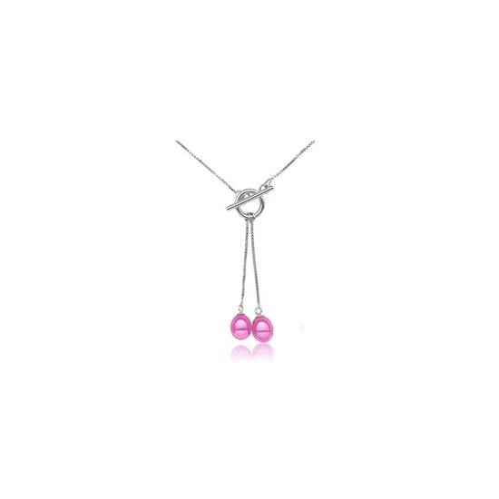 Double Pink Freshwater Pearl Necklace and Silver Mounting