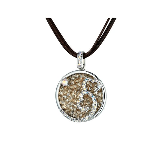 Swarovski - Champagne Swarovski Crystal Elements Hearts Necklace and Rhodium Plated