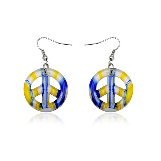 Earrings Peace Yellow Murano Glass