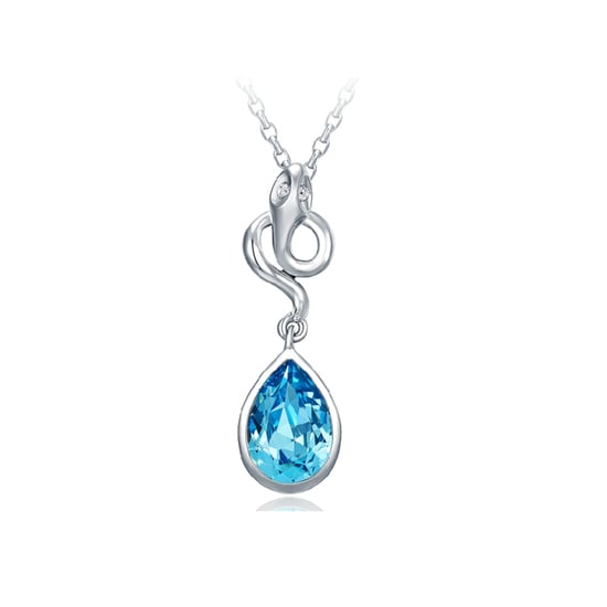 Swarovski - Blue Swarovski Crystal Elements Snake Pendant