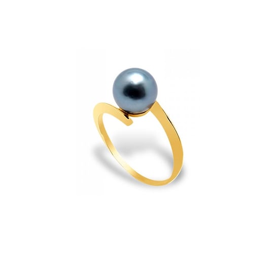 Black Tahitian Pearl Ring and Yellow Gold 375/1000 - Image 1