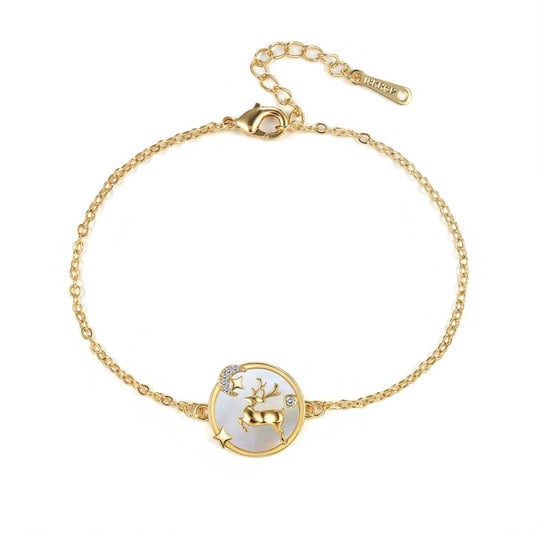 Swarovski - Women's Reindeer Bracelet in White Swarovski Crystal and Yellow Gold Plated