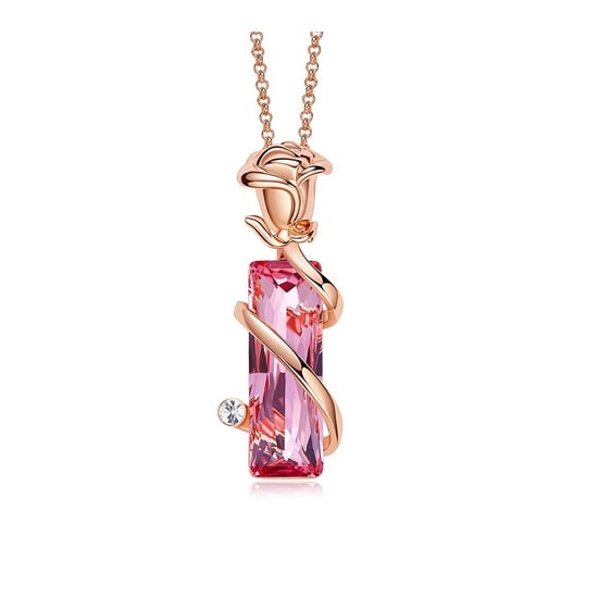 Swarovski - Rose Pendant Necklace decorated with Swarovski Rose crystal